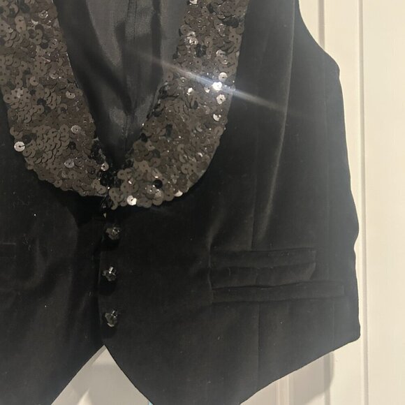 Ann Taylor Loft Black Sequins Vest Women’s Size 2 - Picture 3 of 9